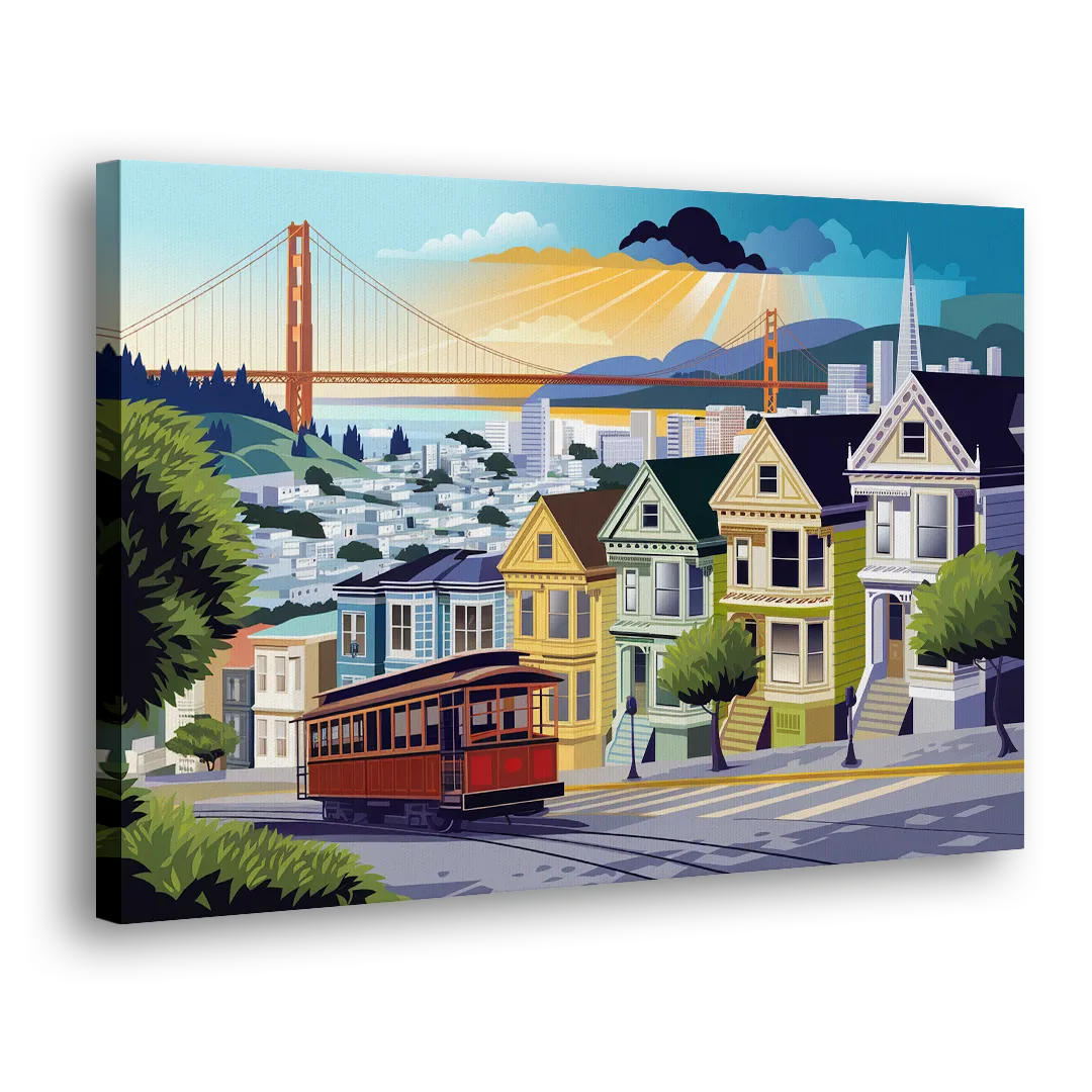 San Francisco Urban Landscape Side - Canvas Wall Art