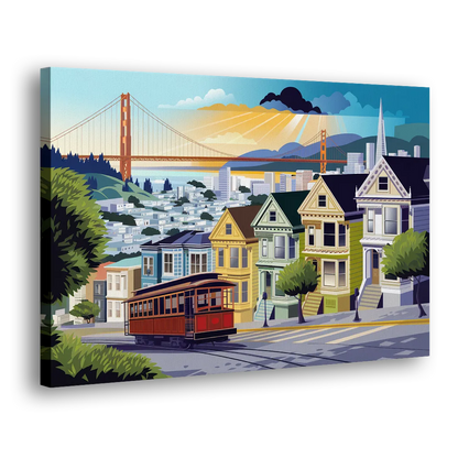 San Francisco Urban Landscape Side - Canvas Wall Art