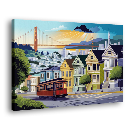 San Francisco Urban Landscape Side - Canvas Wall Art