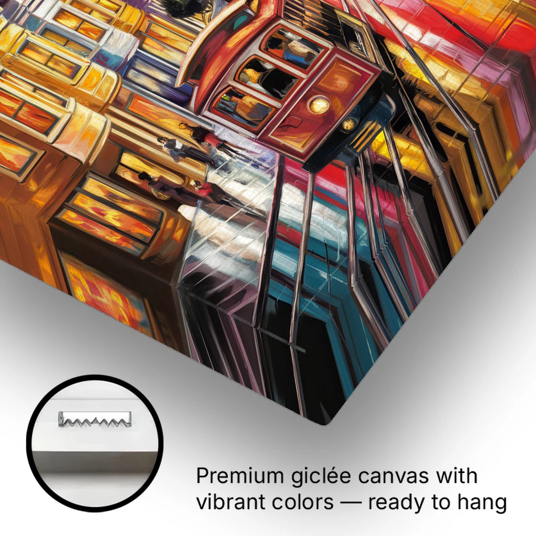 San Francisco Vibrant Streets - Canvas Wall Art - Gallery Wrap Corner