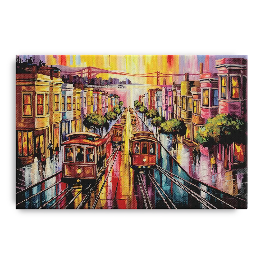 San Francisco Vibrant Streets Front - Canvas Wall Art