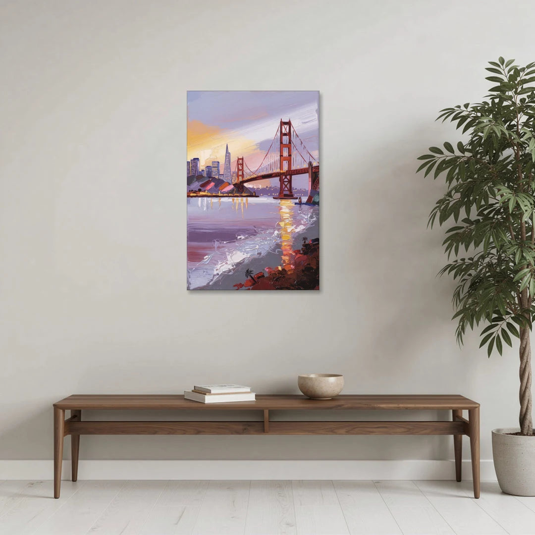 San Francisco Waterfront View Bay - Canvas Wall Art - Coffee Table - 24x36