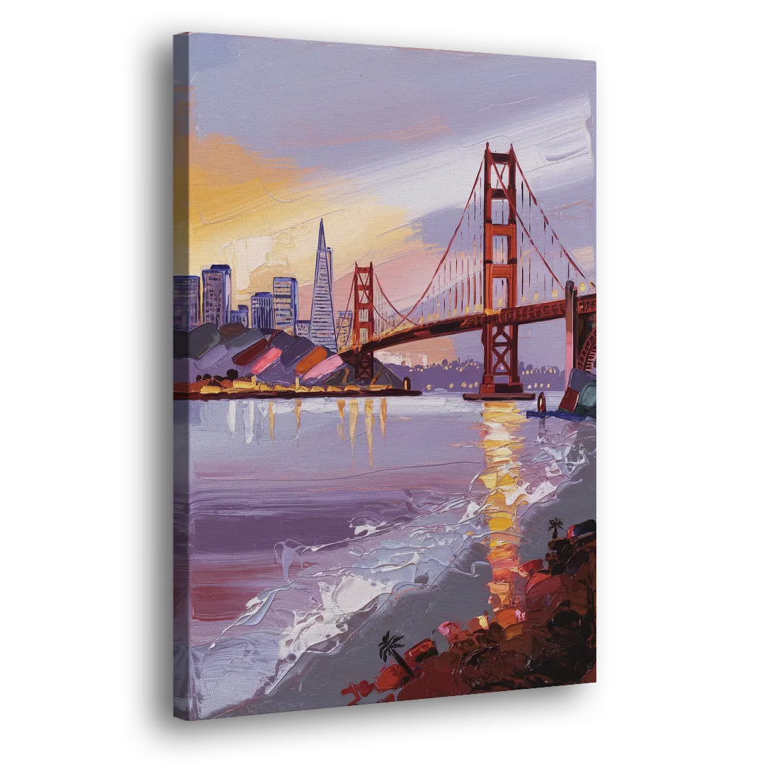 San Francisco Waterfront View Bay Side - Canvas Wall Art