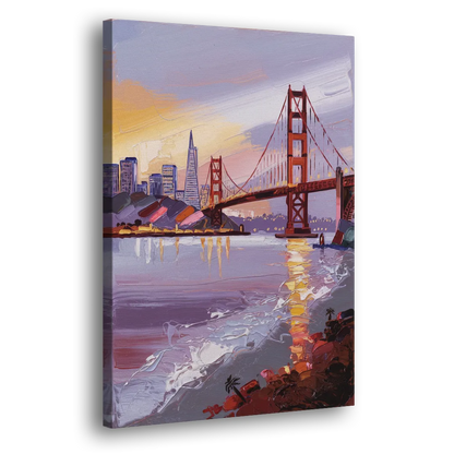 San Francisco Waterfront View Bay Side - Canvas Wall Art