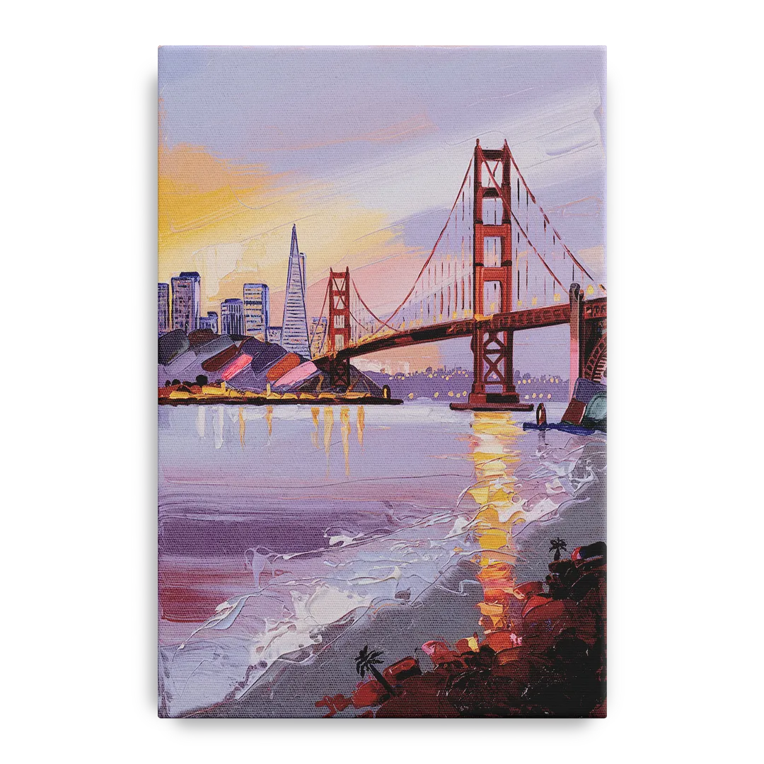 San Francisco Waterfront View Bay Front - Canvas Wall Art