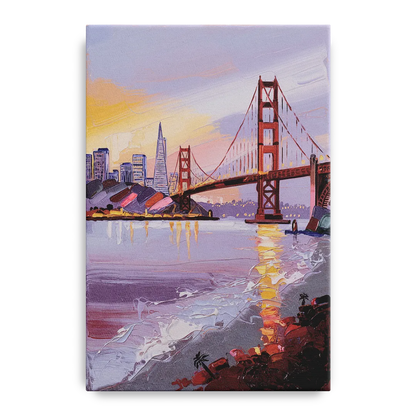 San Francisco Waterfront View Bay Front - Canvas Wall Art