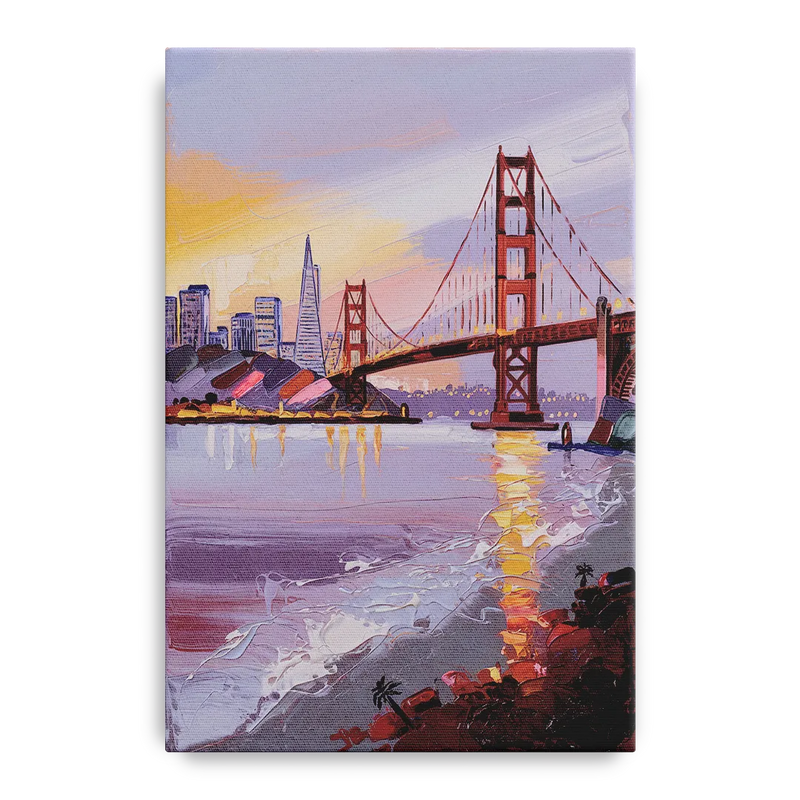 San Francisco Waterfront View Bay Front - Canvas Wall Art