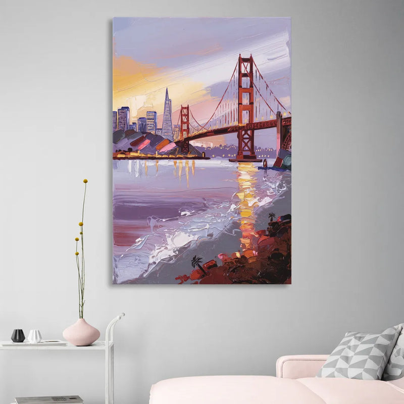 San Francisco Waterfront View Bay Sitting Room - Canvas Wall Art