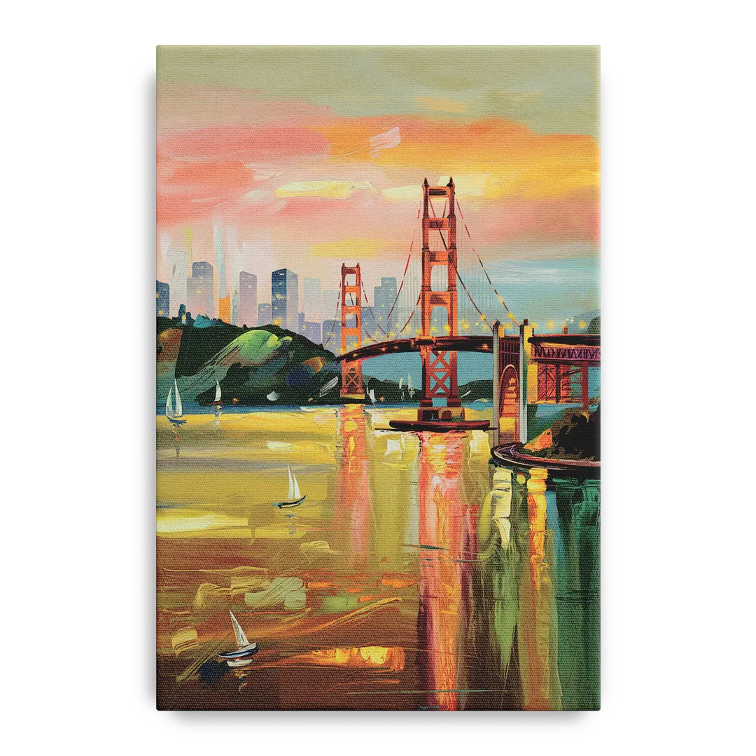 San Francisco Waterfront View Front - Canvas Wall Art