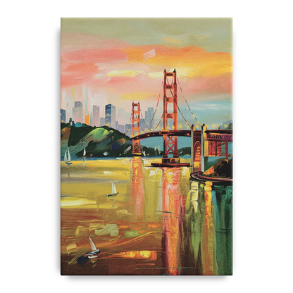 San Francisco Waterfront View Front - Canvas Wall Art