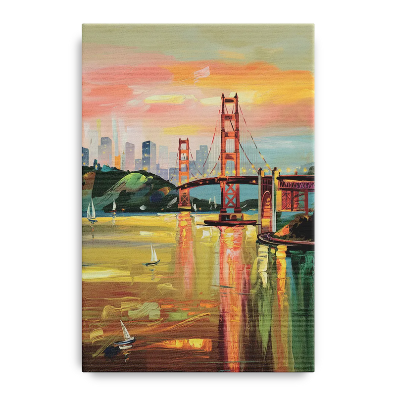 San Francisco Waterfront View Front - Canvas Wall Art