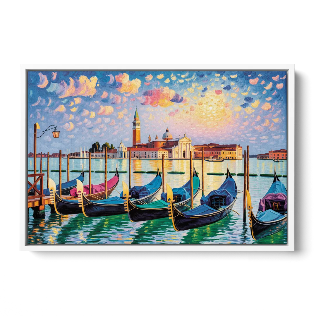San Giorgio Maggiore View Front - White Canvas Wall Art