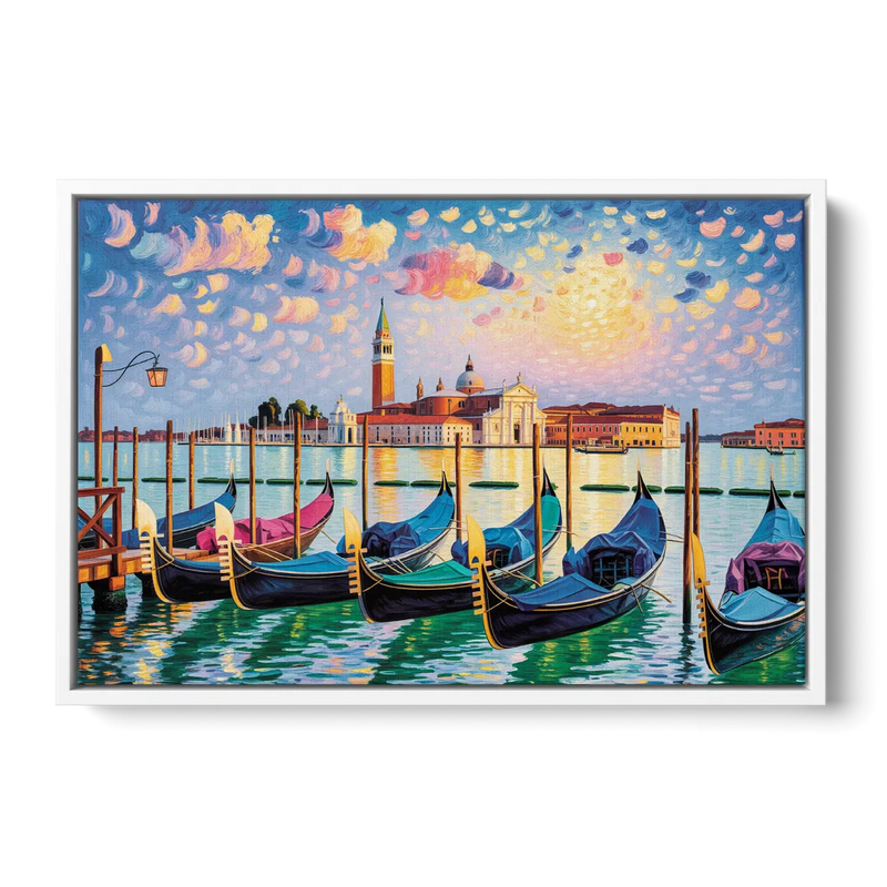 San Giorgio Maggiore View Front - White Canvas Wall Art