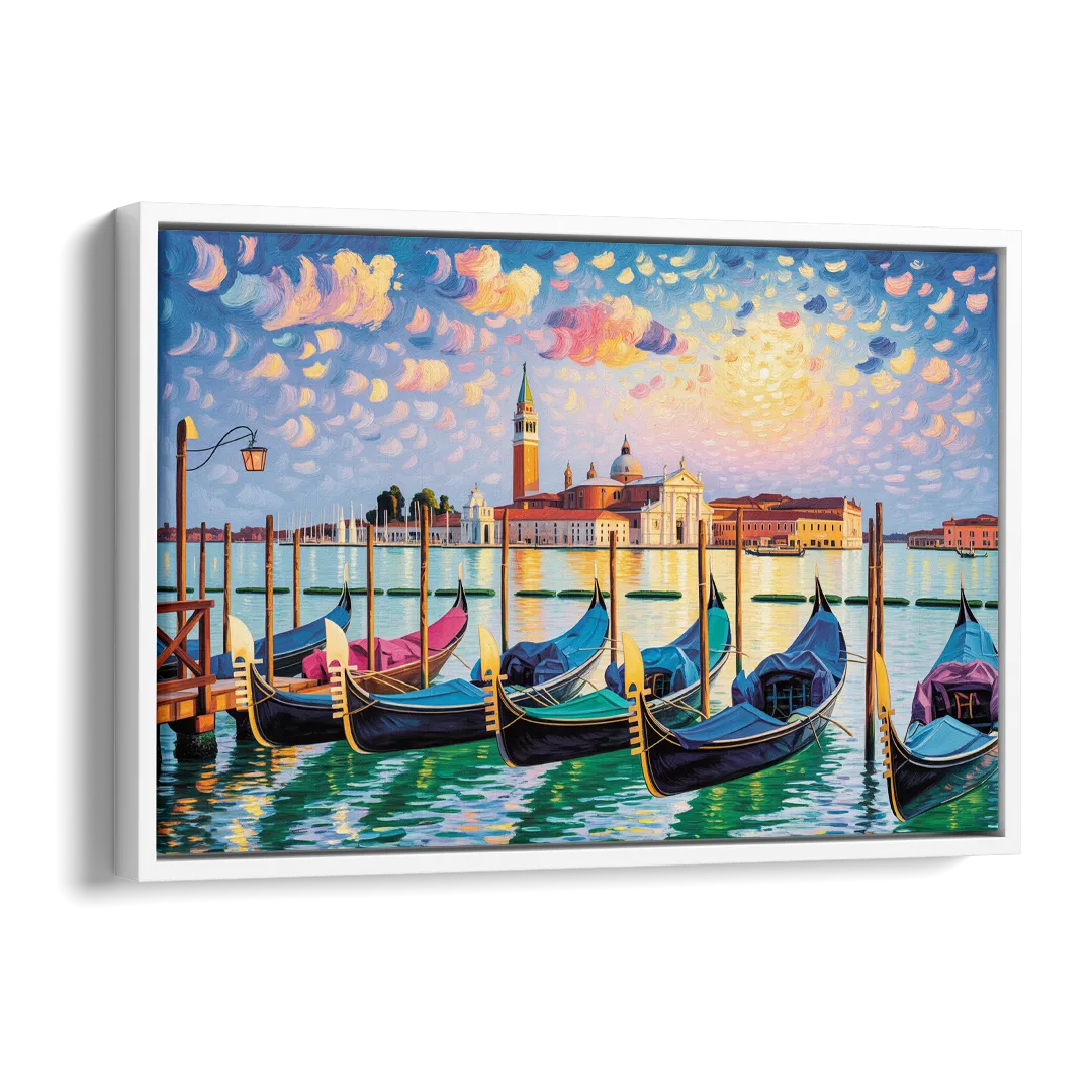 San Giorgio Maggiore View Side - White Canvas Wall Art