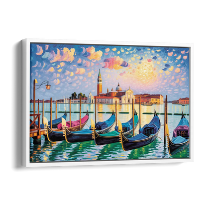 San Giorgio Maggiore View Side - White Canvas Wall Art