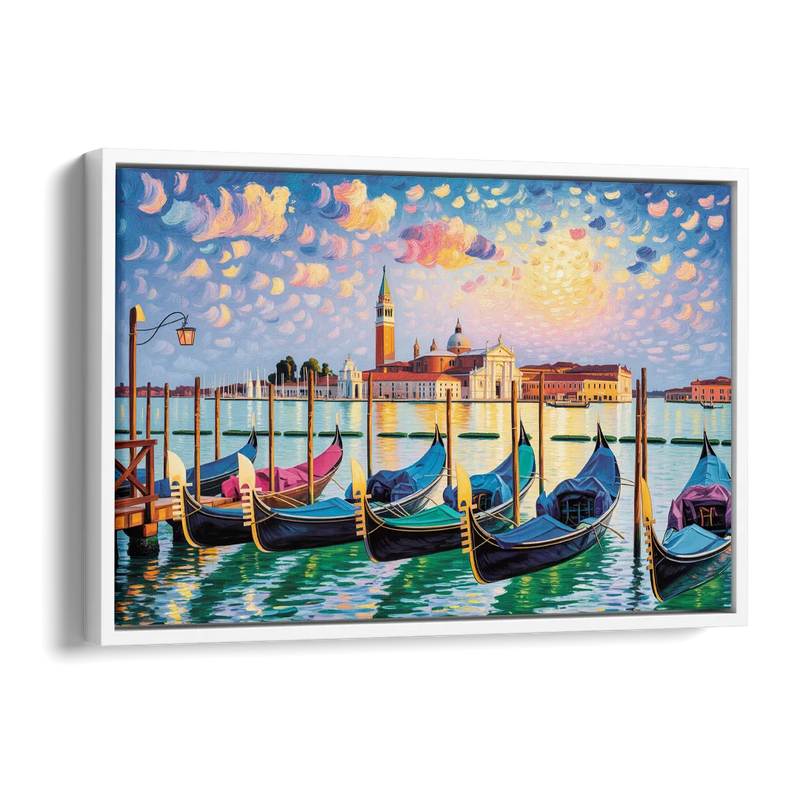 San Giorgio Maggiore View Side - White Canvas Wall Art