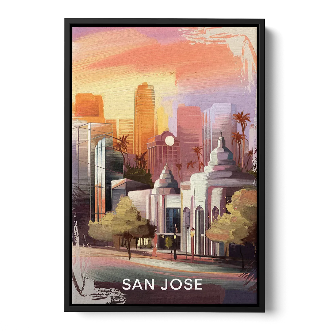 San Jose Architectural Beauty Front - Black Canvas Wall Art