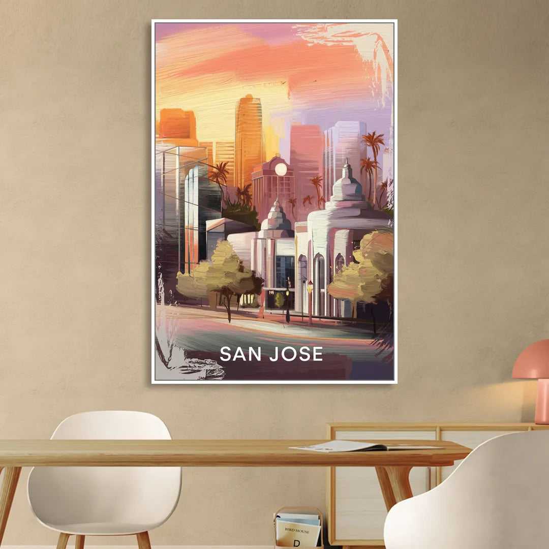 San Jose Architectural Beauty Sitting Room - White Canvas Wall Art