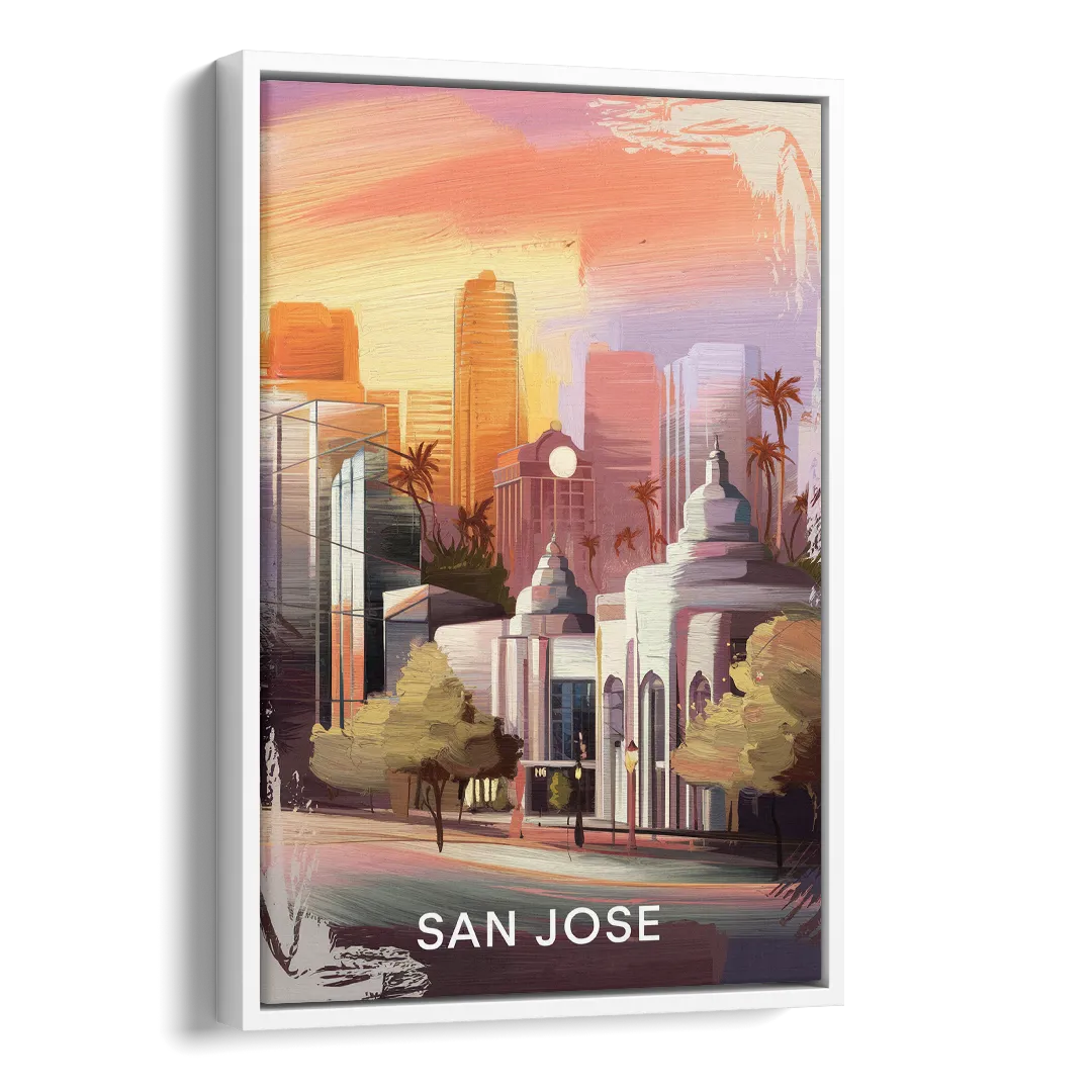 San Jose Architectural Beauty Side - White Canvas Wall Art