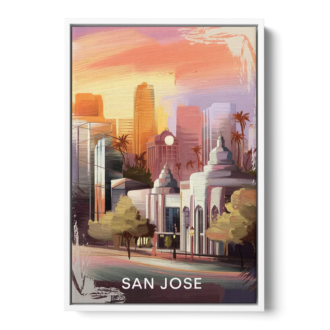 San Jose Architectural Beauty Front - White Canvas Wall Art