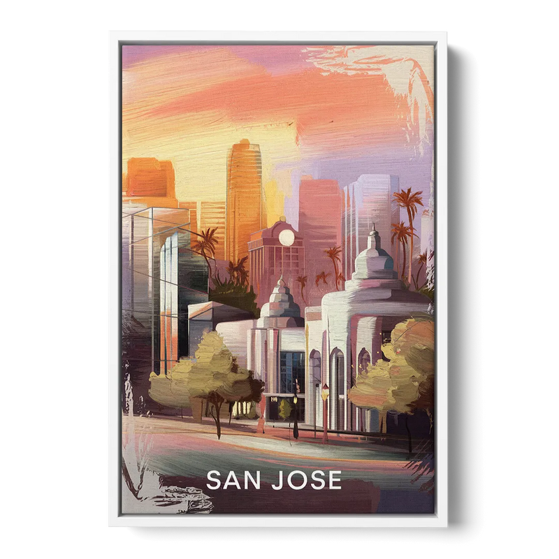 San Jose Architectural Beauty Front - White Canvas Wall Art