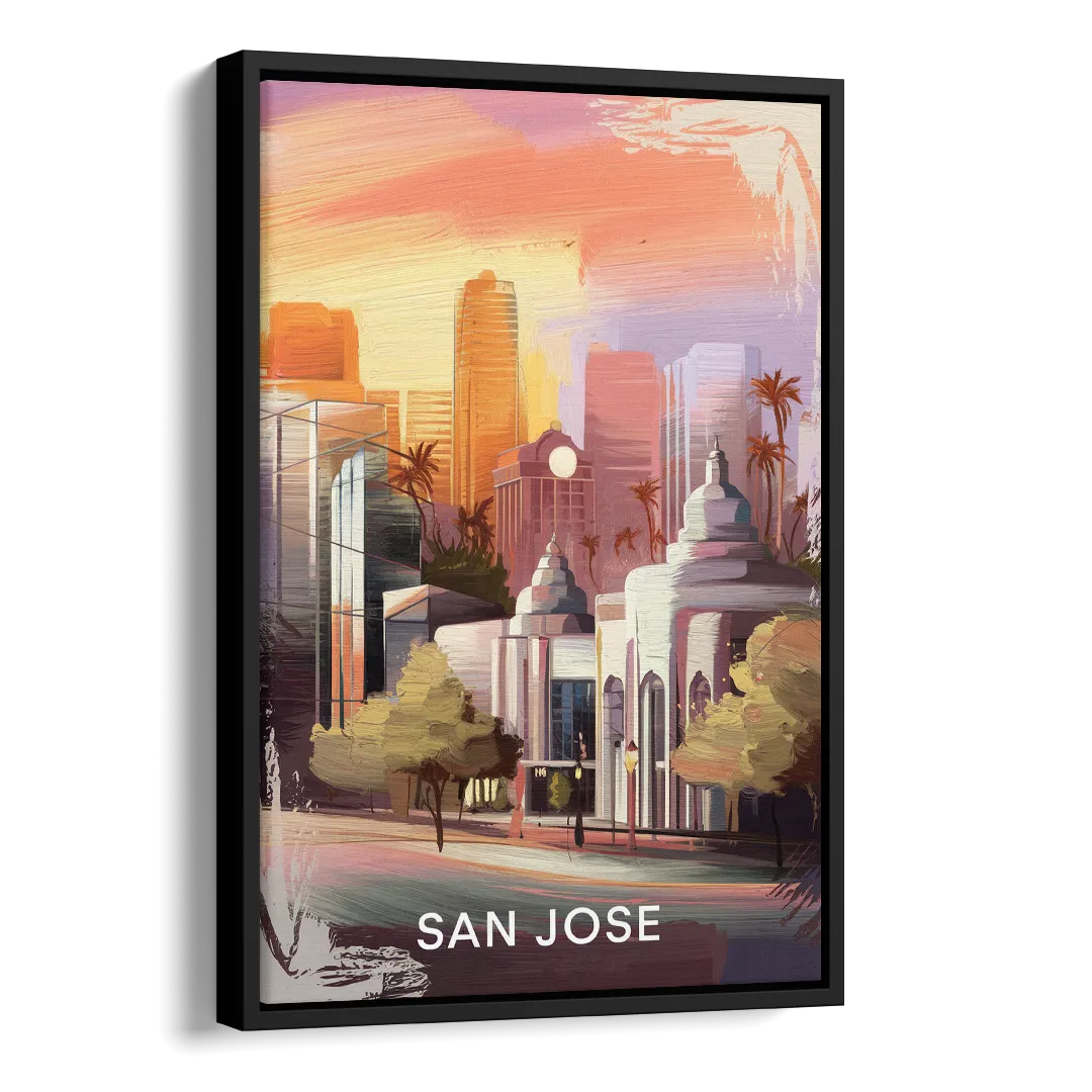 San Jose Architectural Beauty Side - Black Canvas Wall Art