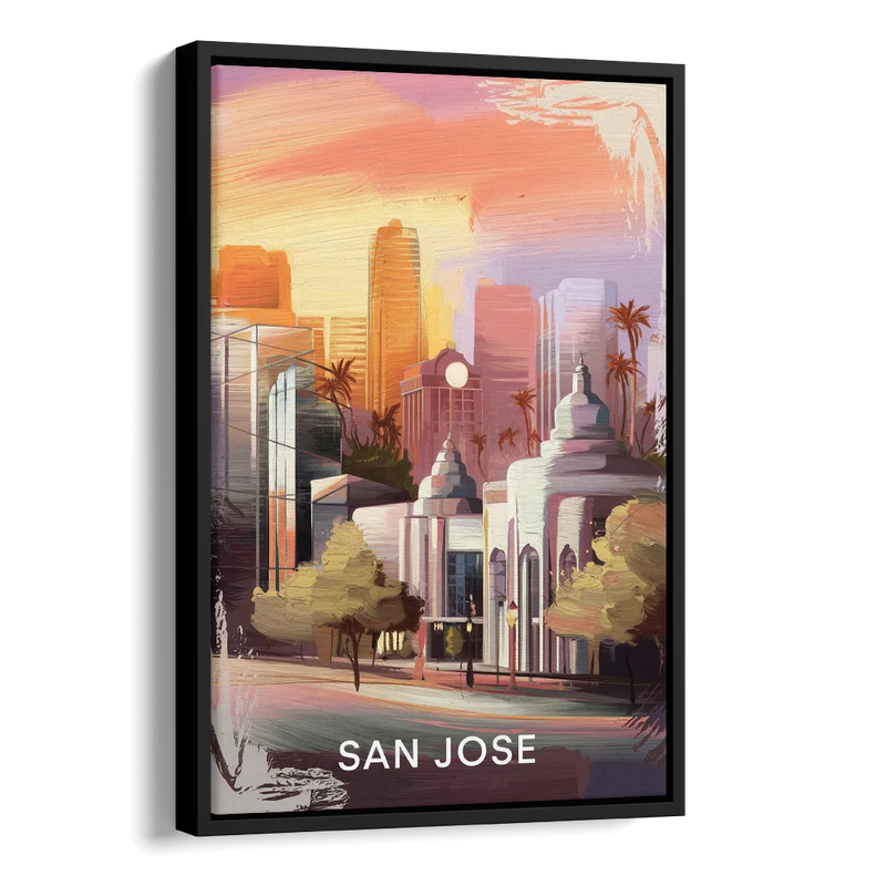San Jose Architectural Beauty Side - Black Canvas Wall Art