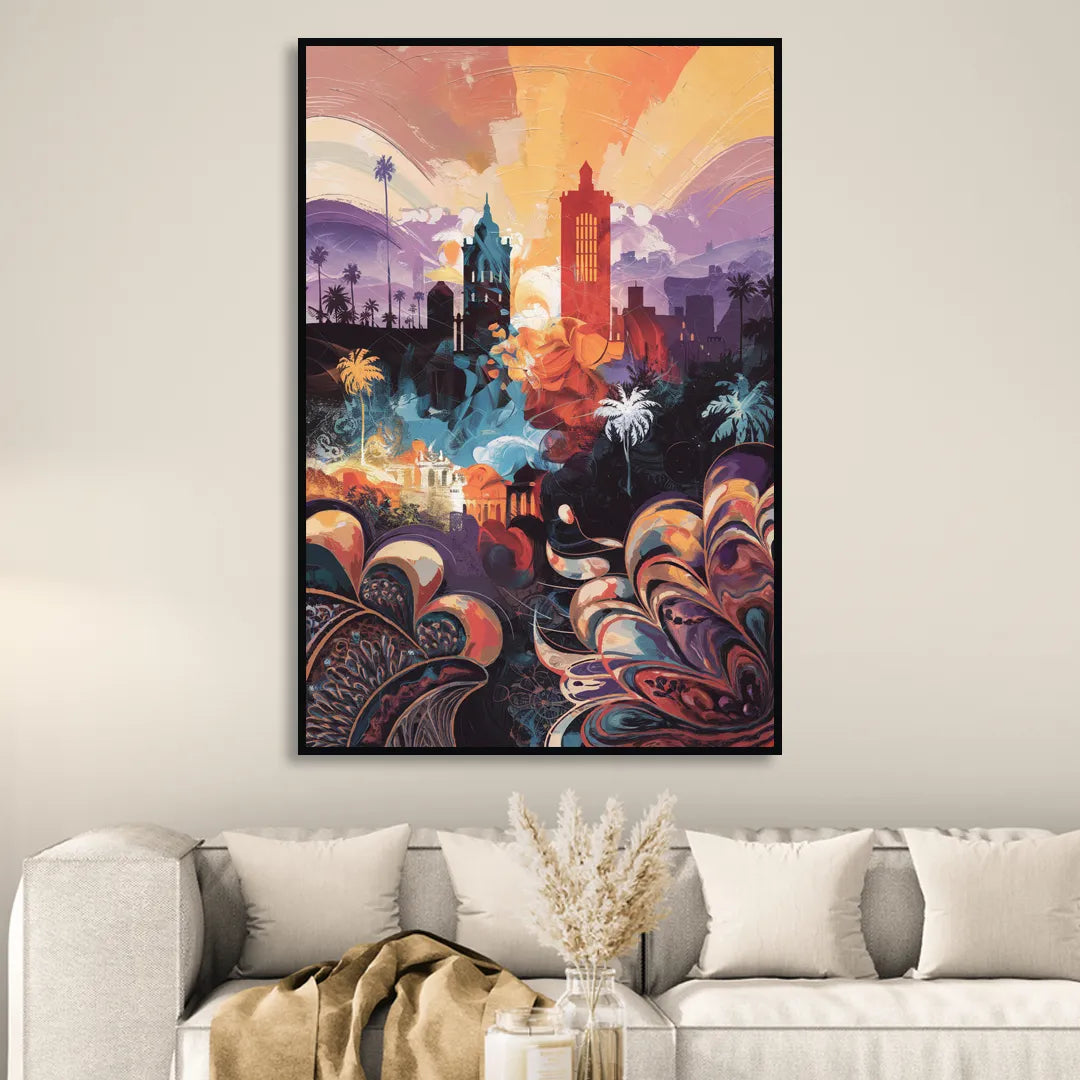 San Jose Cultural Heritage Sitting Room - Black Canvas Wall Art