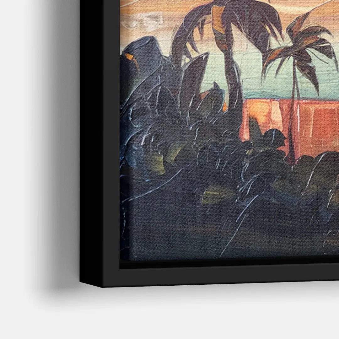 San Jose Downtown Skyline - Close-Up Black Frame Canvas