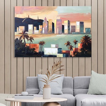 San Jose Downtown Skyline Living Room - Canvas Wall Art