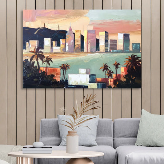 San Jose Downtown Skyline Living Room - Canvas Wall Art