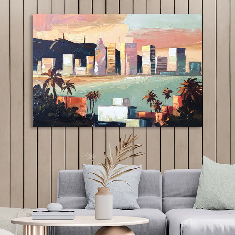 San Jose Downtown Skyline Living Room - Canvas Wall Art