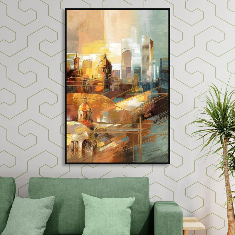 San Jose Historic Landmarks Living Room - Black Canvas Wall Art