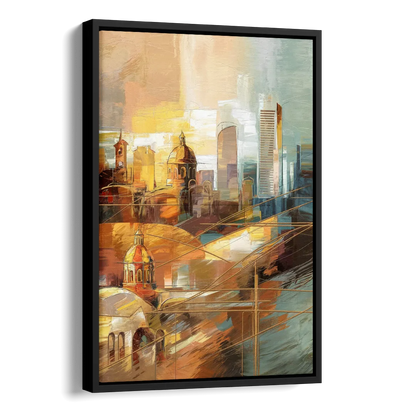 San Jose Historic Landmarks Side - Black Canvas Wall Art