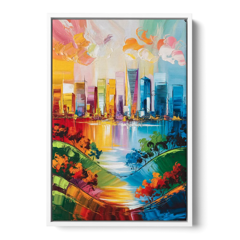 San Jose Nature and Cityscape Front - White Canvas Wall Art