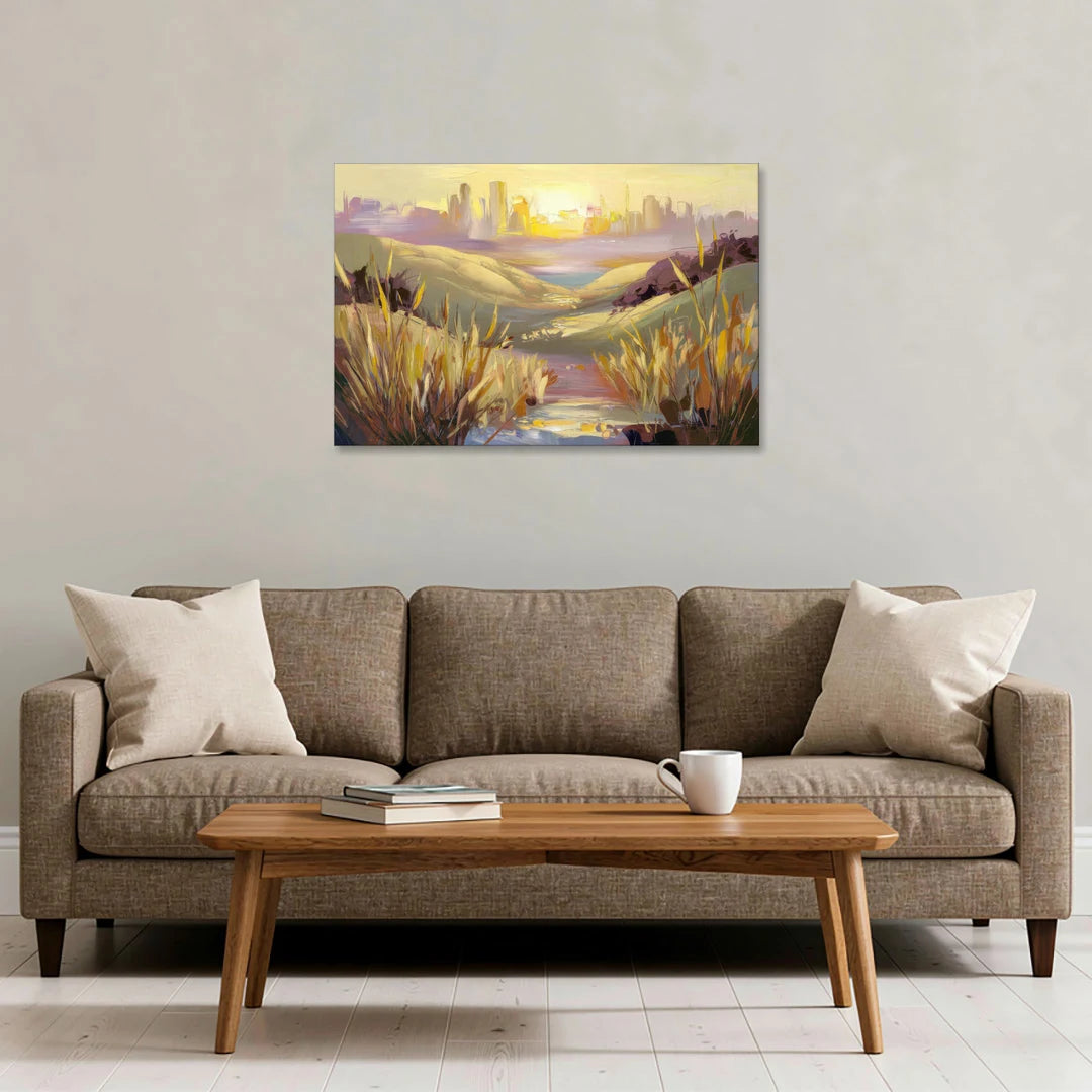 San Jose Scenic Sunset - Canvas Wall Art - Sofa - 36x24