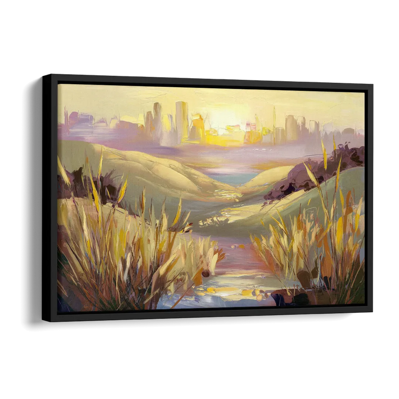 San Jose Scenic Sunset Side - Black Canvas Wall Art