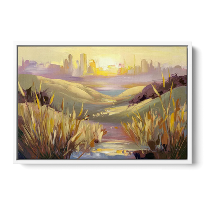 San Jose Scenic Sunset Front - White Canvas Wall Art