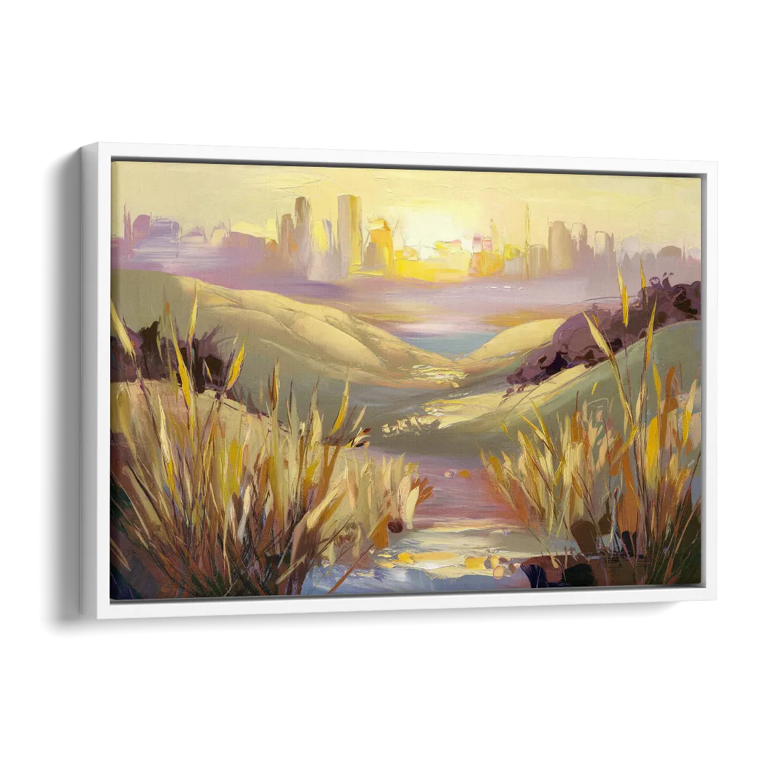 San Jose Scenic Sunset Side - White Canvas Wall Art