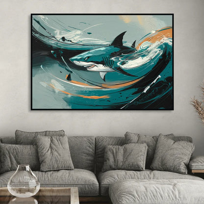San Jose Sharks Pride Living Room - Black Canvas Wall Art