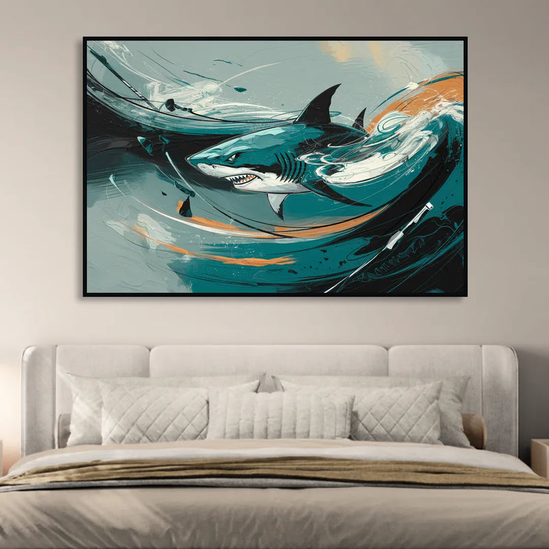 San Jose Sharks Pride Sitting Room - Black Canvas Wall Art