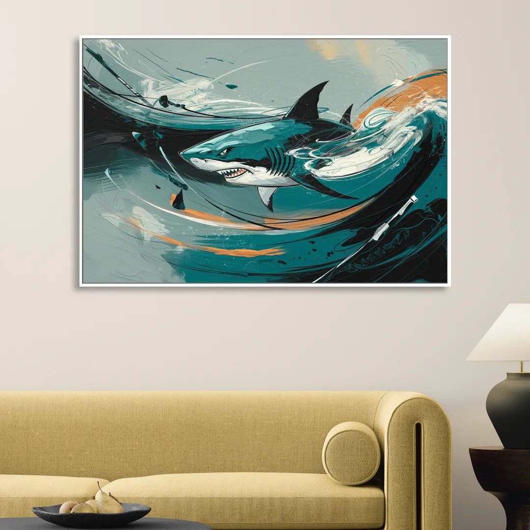 San Jose Sharks Pride Living Room - White Canvas Wall Art