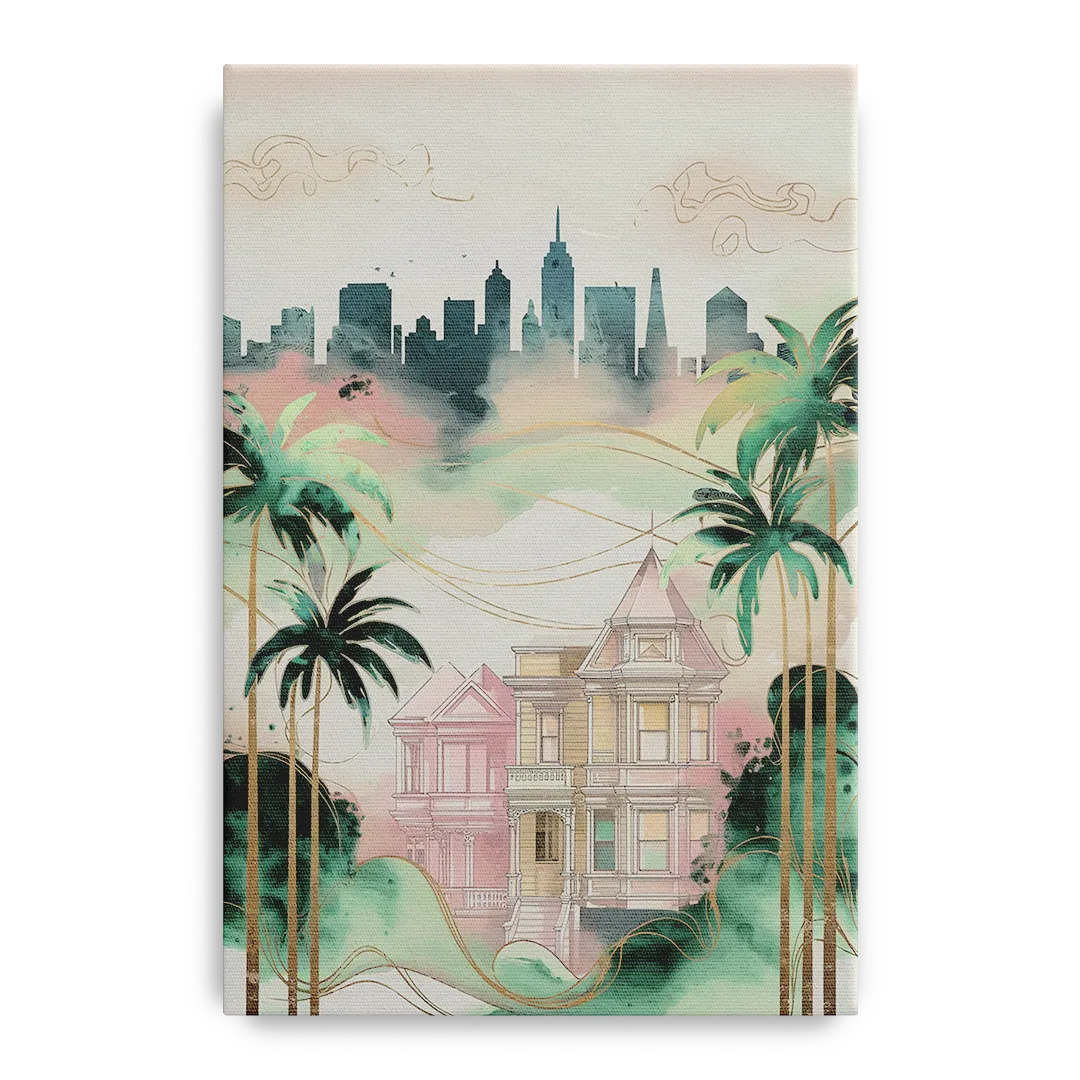 San Jose Urban Charm Front - Canvas Wall Art