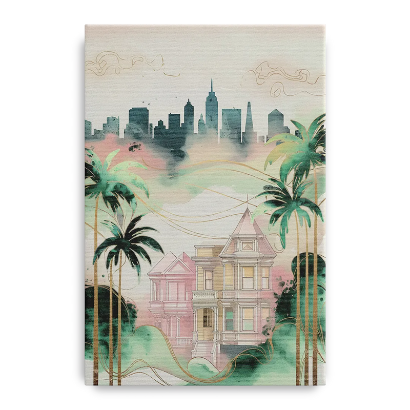 San Jose Urban Charm Front - Canvas Wall Art