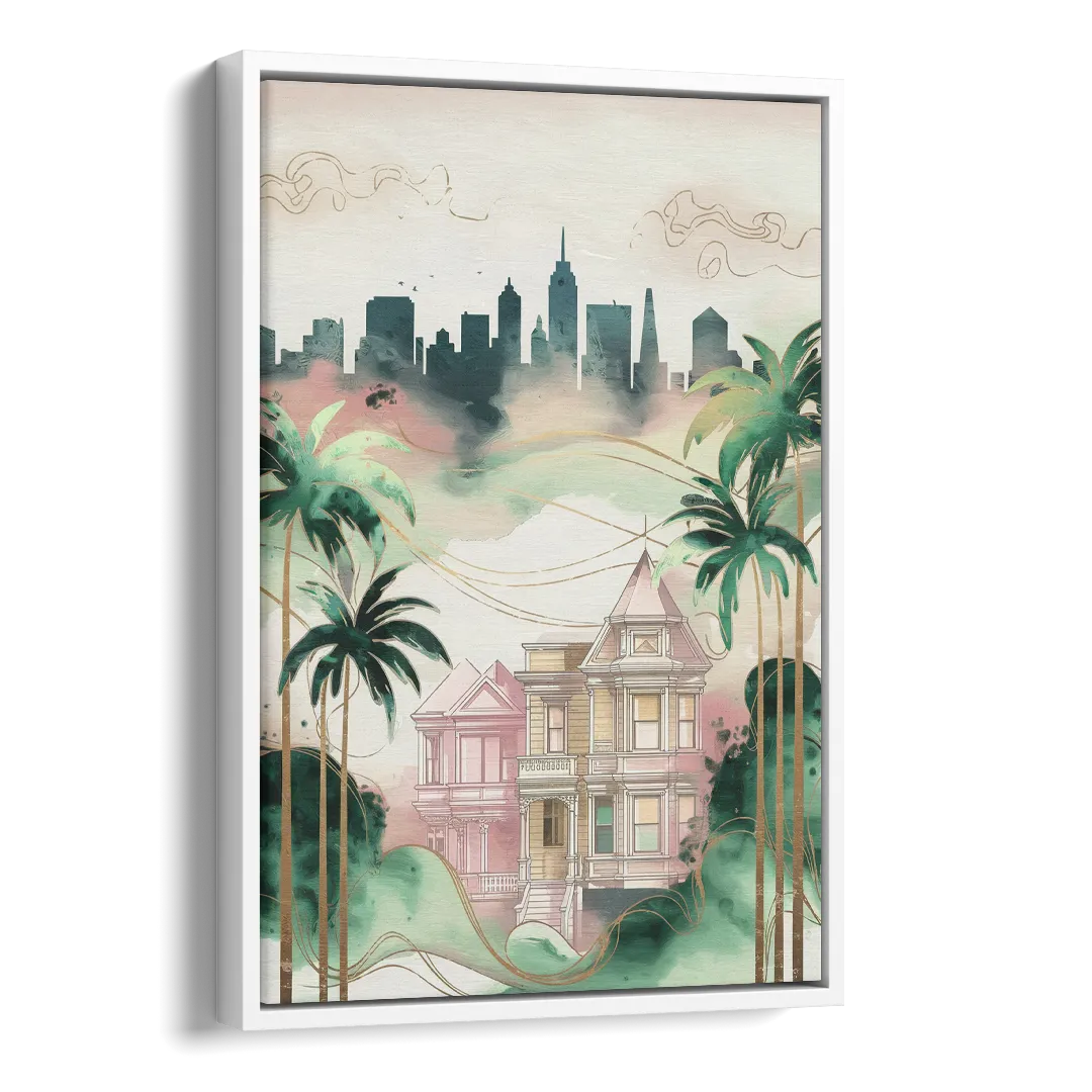 San Jose Urban Charm Side - White Canvas Wall Art