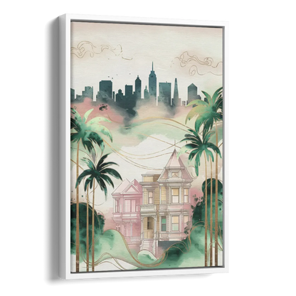 San Jose Urban Charm Side - White Canvas Wall Art