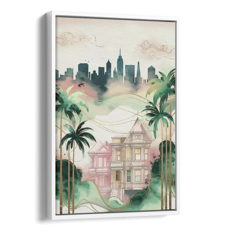 San Jose Urban Charm Side - White Canvas Wall Art