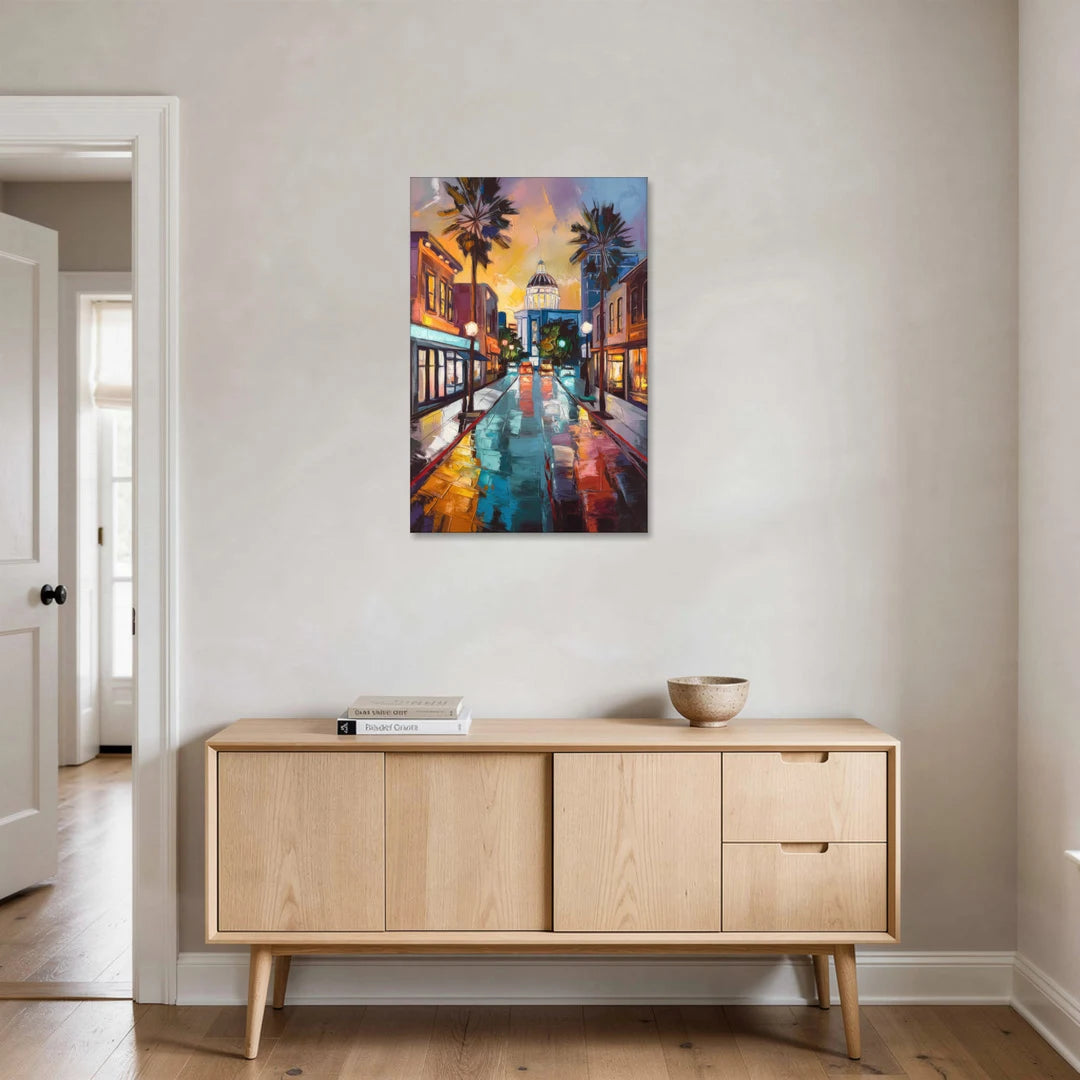 San Jose Vibrant Streets - Canvas Wall Art - Coffee Table - 24x36