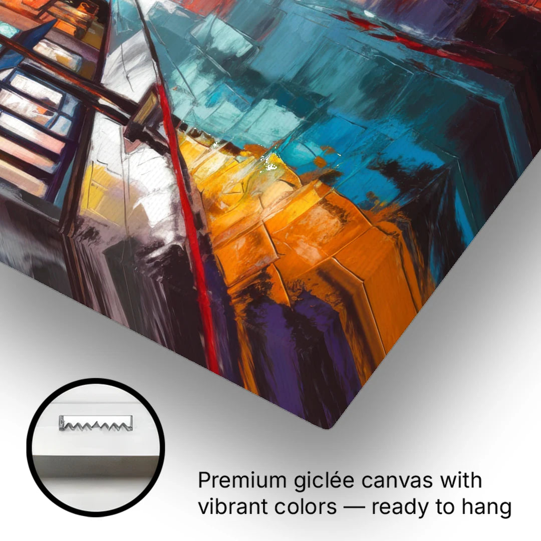 San Jose Vibrant Streets - Canvas Wall Art - Gallery Wrap Corner
