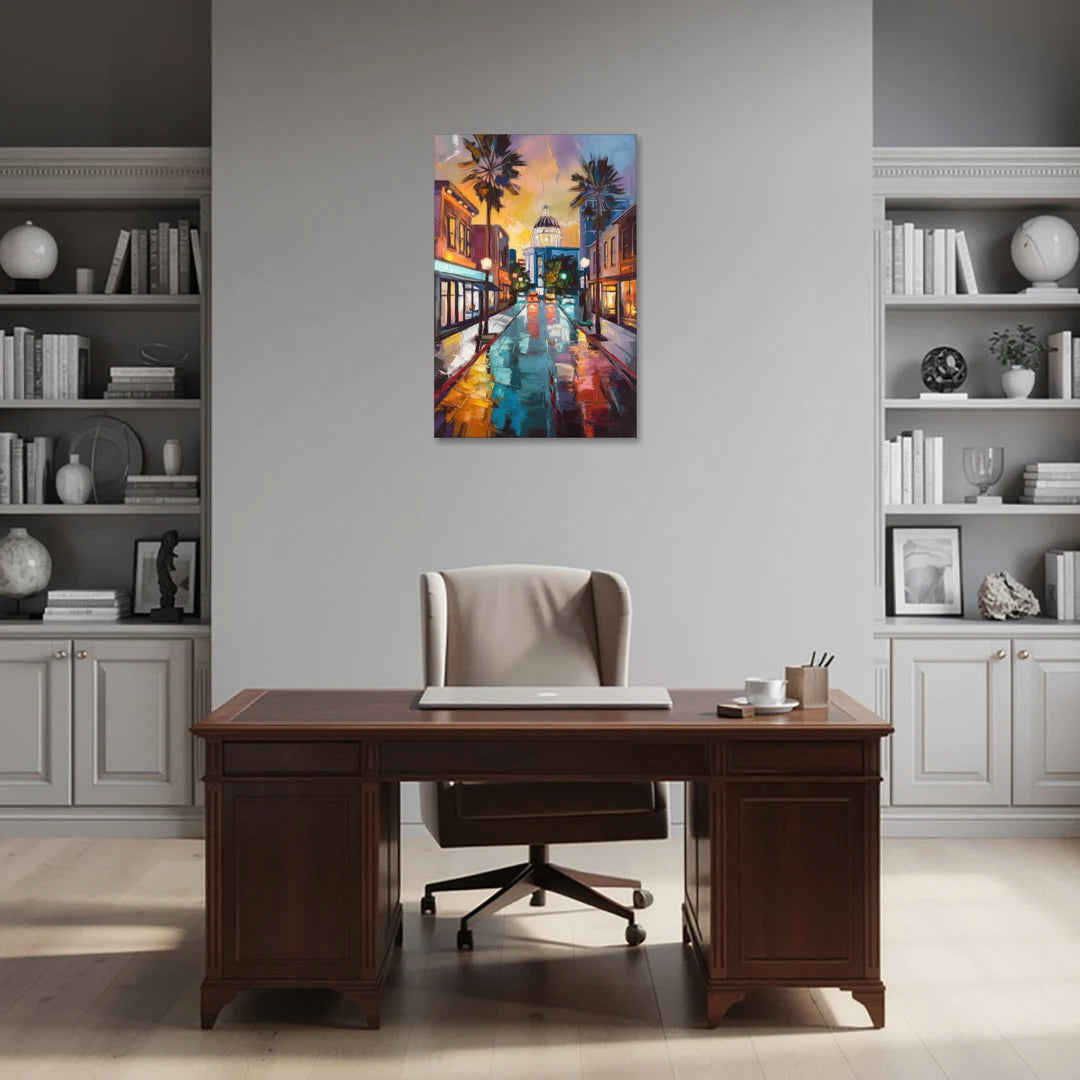 San Jose Vibrant Streets - Canvas Wall Art - Office - 24x36